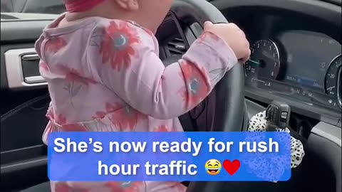 Baby has hilarious “road rage” moment in parking lot 🤣❤️