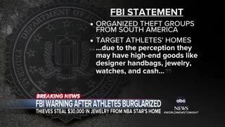 The FBI warns NFL, NBA & NHL athletes about organized crime groups targeting them.