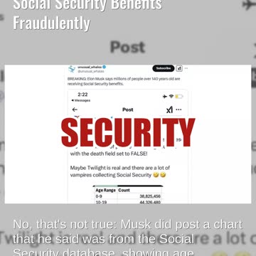 Fact Check: Elon Musk Did NOT Say Millions Over 140 Years Old Receive Social Security Benefits