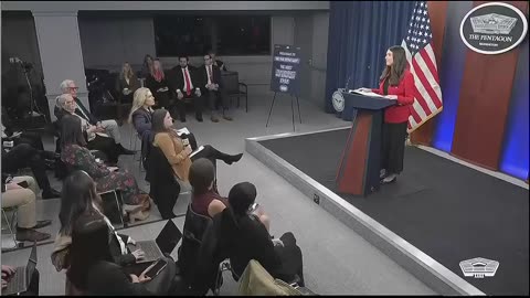 James O'Keefe asking questions at the Department of War press conference