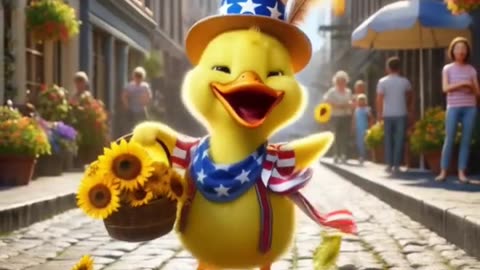 Duckling_Was_So_Sad_Because_His_Sunflower_Was_Taken_Away#funny_#duck_#cartoon#cute