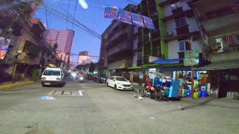 Sundown on P. Campa Street in Manila City in the Philippines