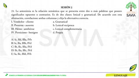SAVIA REPASO 2025 - 2 | Semana 08 | Lenguaje