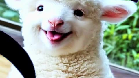 Adorable Fluffy Lamb Melts Your Heart! 🐑💖✨ #CuteLamb #FluffyLamb