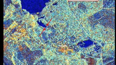 🛰️🌊 Satellite images showing the extent of flooding of the areas below the Belgorod reservoir