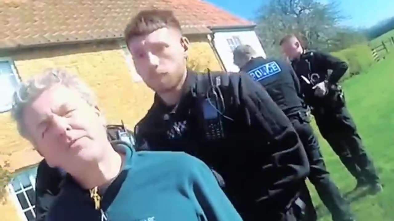 Around 10 police officers have again arrested an elderly man for using offensive language