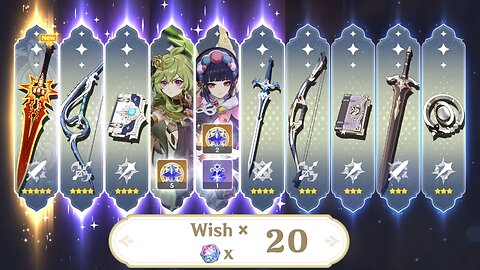 20 Pulls [F2P] A Thousand Blazing Suns + Pity Counter (Genshin Impact)