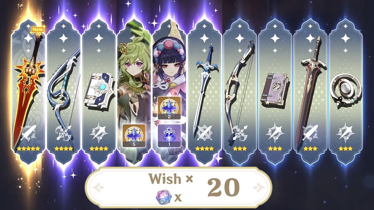 20 Pulls [F2P] A Thousand Blazing Suns + Pity Counter (Genshin Impact)