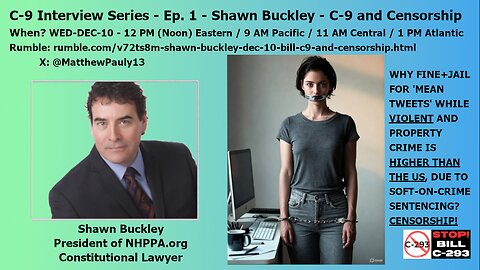 Shawn Buckley Dec 10 Bill C9 and Censorship