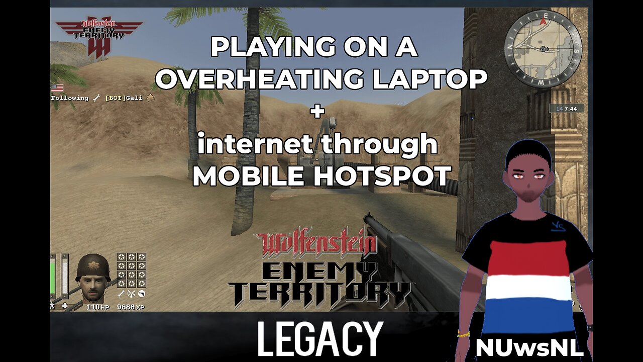 Wolfenstein ET (Legacy) - Will it work, while streaming from an laptop and mobile hotspot?