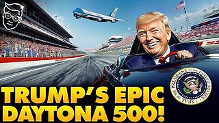 Trump Does EPIC Air Force One Flyover, Rips Laps in The BEAST At Daytona 500 - Crowd ROARS for Trump