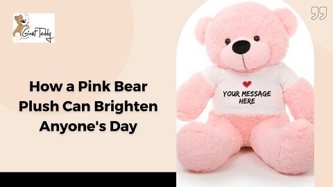 How a Pink Bear Plush Can Brighten Anyone's Day