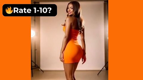 🔥 Rate Her Body in This Short Orange Dress & Heels 1-10? 😍 Supermodel 4K