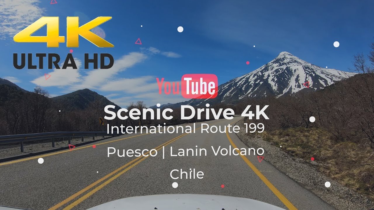 Driving between mountains volcanoes and lakes 4K - Puesco Lanin Mamuil Malal | | 🇨🇱 |