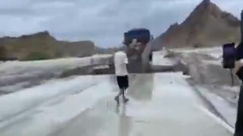 Flood and bridge collapse