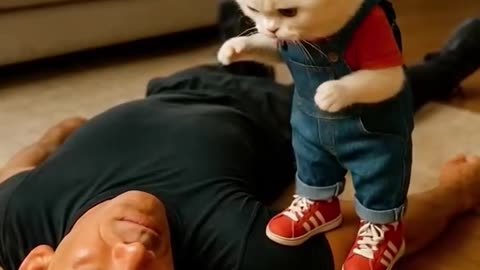 The Rock chased by Spiderman