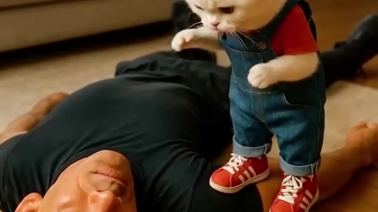 The Rock chased by Spiderman