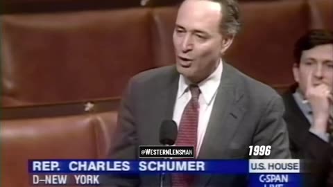 1996. Chuck Schumer rails against illegals getting taxpayer funded benefits because