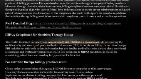 The Compliance Blueprint for Billing Nutrition as Therapy in Healthcare