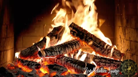 Fireplace crackling and jazz