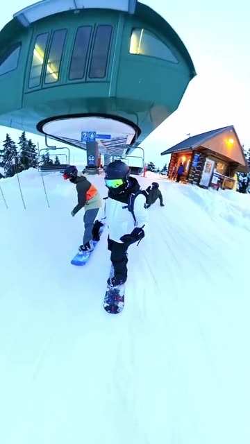 Snowboarder Fails Chairlift Exit