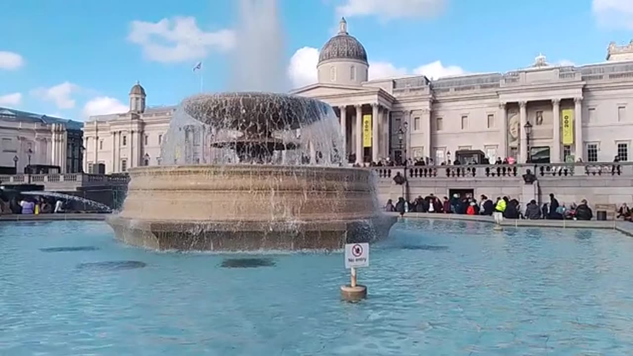 Trafalgar Square on a clear winter's day