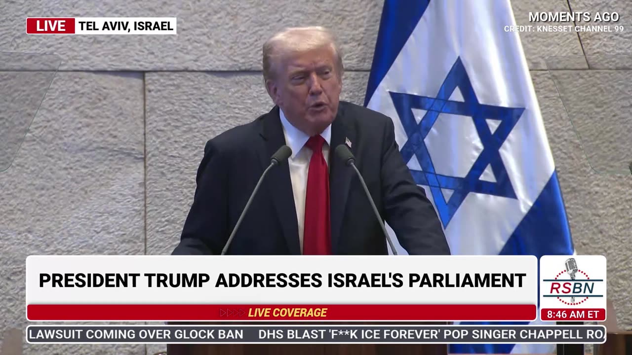 WATCH: President Trump Addresses Israel's Parliament - 10/13/25