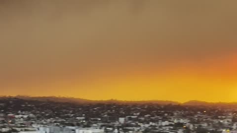 Los Angeles Fires Viewed From Hollywood Rooftop