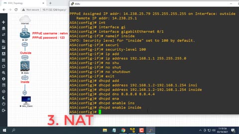 How to configure PPPoE, NAT, DHCP on Cisco ASA