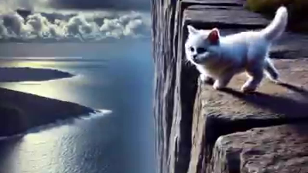 Mermaid cat saves kitten separated from its father πΏπ #cat #ai #cutecat #aicat #catlover #θ²