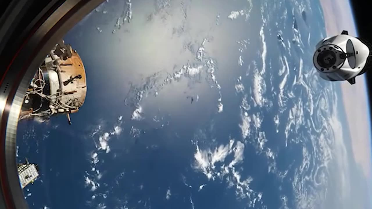 SpaceX Dragon spacecraft docking to International Space Station