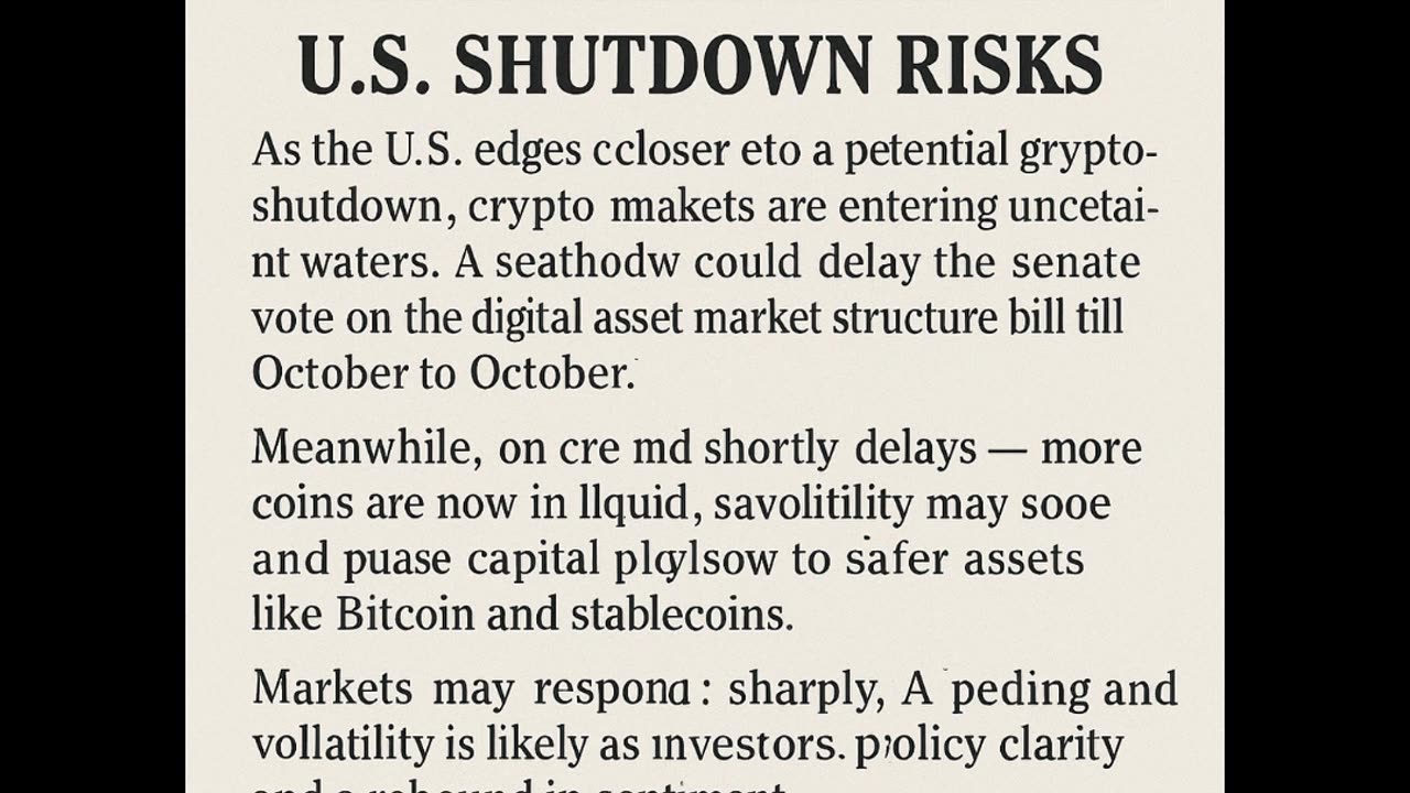 Shutdown risks – A potential U.S. government shutdown