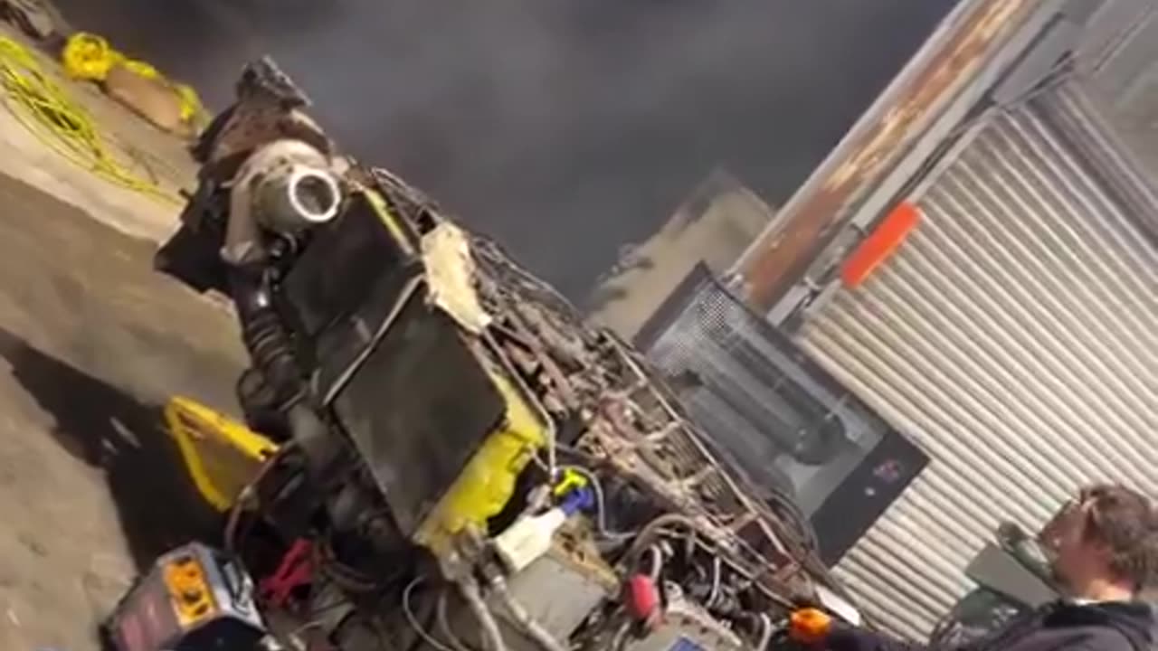 Cranking a Tank Engine on the floor.