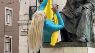Meanwhile in Portugal, a Faggot Puts on Skates and Demonstrates What Ukrainian Soldiers Die For —