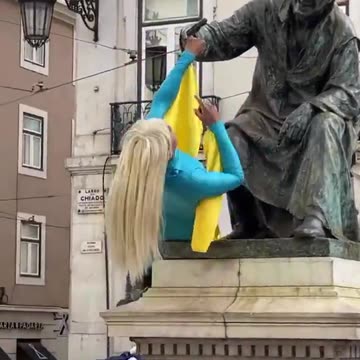 Meanwhile in Portugal, a Faggot Puts on Skates and Demonstrates What Ukrainian Soldiers Die For —