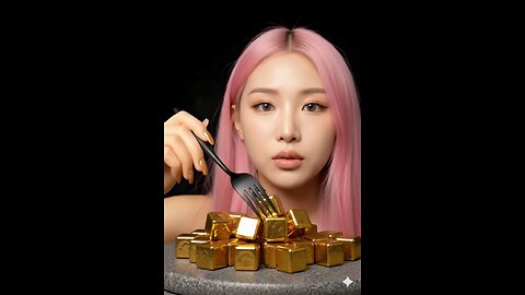 ASMR. Eat gold and coca cola