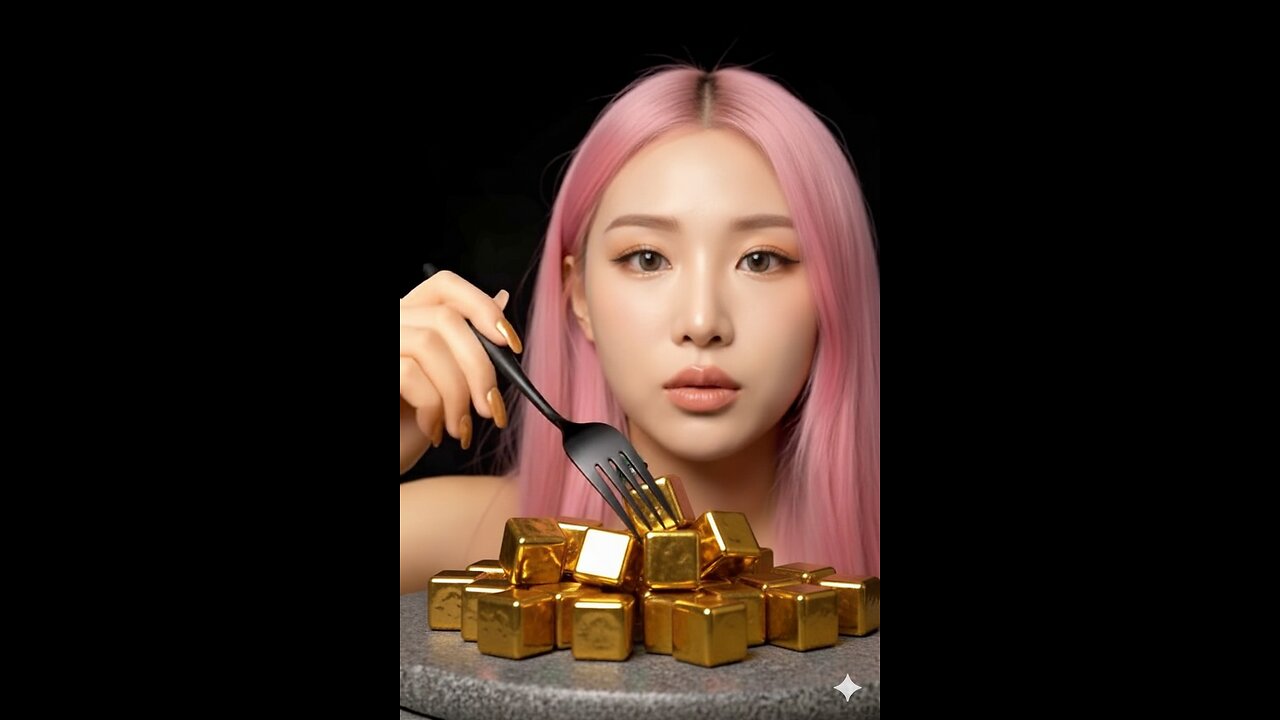 ASMR. Eat gold and coca cola