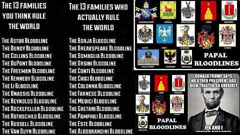 Las verdaderas 13 familias malvadas iluminati linaje papal nobleza negra falsos judios jazaros