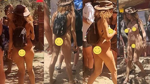Naked girls covered in mud at festival