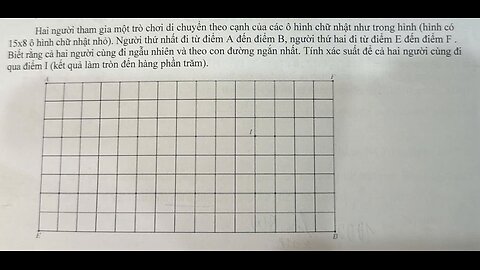 Toán 11: Hai người tham gia một trò chơi di chuyển theo cạnh của các ô hình chữ nhật như trong hình