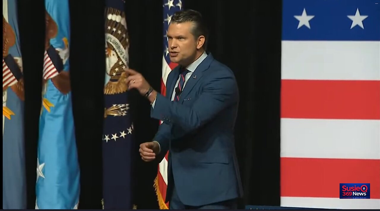 Pete Hegseth addresses top military leaders at Quantico
