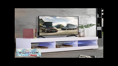 Woodyhome 57" High Gloss TV Stand with LED Lights 6 Open Layers Review