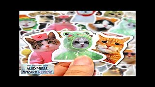 10/50/100pcs Funny Cat Stickers Cartoon Cute Decals Toy Stationery Guitar Phone Bicycle Review