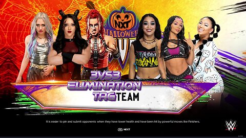 WWE 2k24 3vs3EliminationTag Guliea,Vanquer,Zaria vs Perez,Cora Jade, Wendy Choo