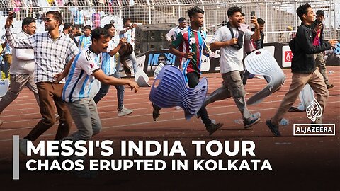 Messi’s tour of India begins with fans throwing bottles, stadium vandalised
