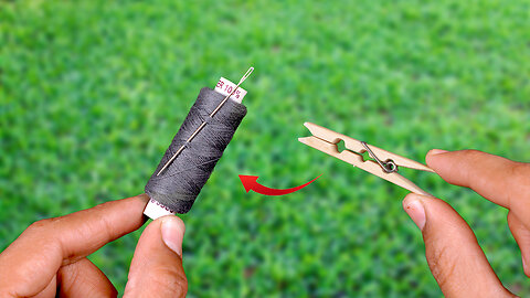 Few know, Easiest way to thread a needle with a clothespin