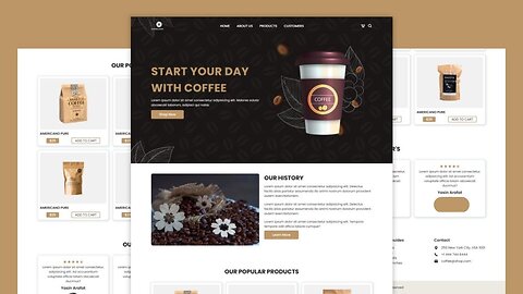 Responsive Coffee Shop Website Using HTML CSS & JS