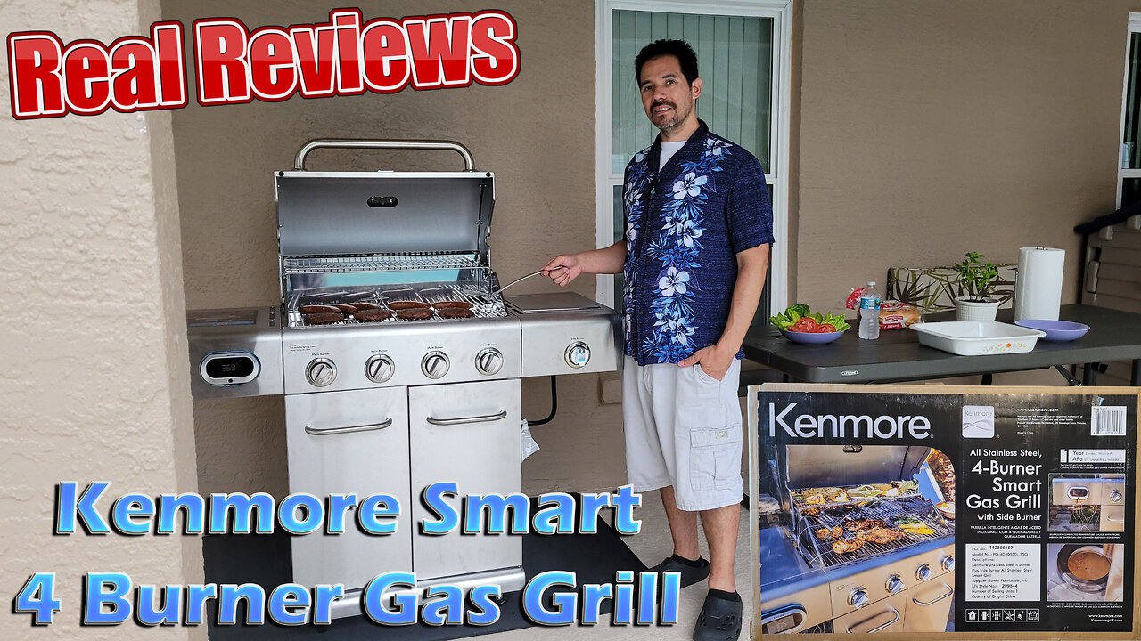 Kenmore 4 Burner Smart Gas Grill W Side Burner Unboxing, Build and Real Review