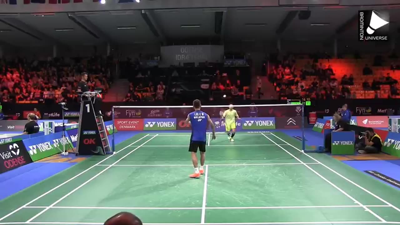 Lee Chong Wei vs Kashyap Parupalli MS Denmark Open 2015 nice camera angle 李宗伟精华剪辑低视角