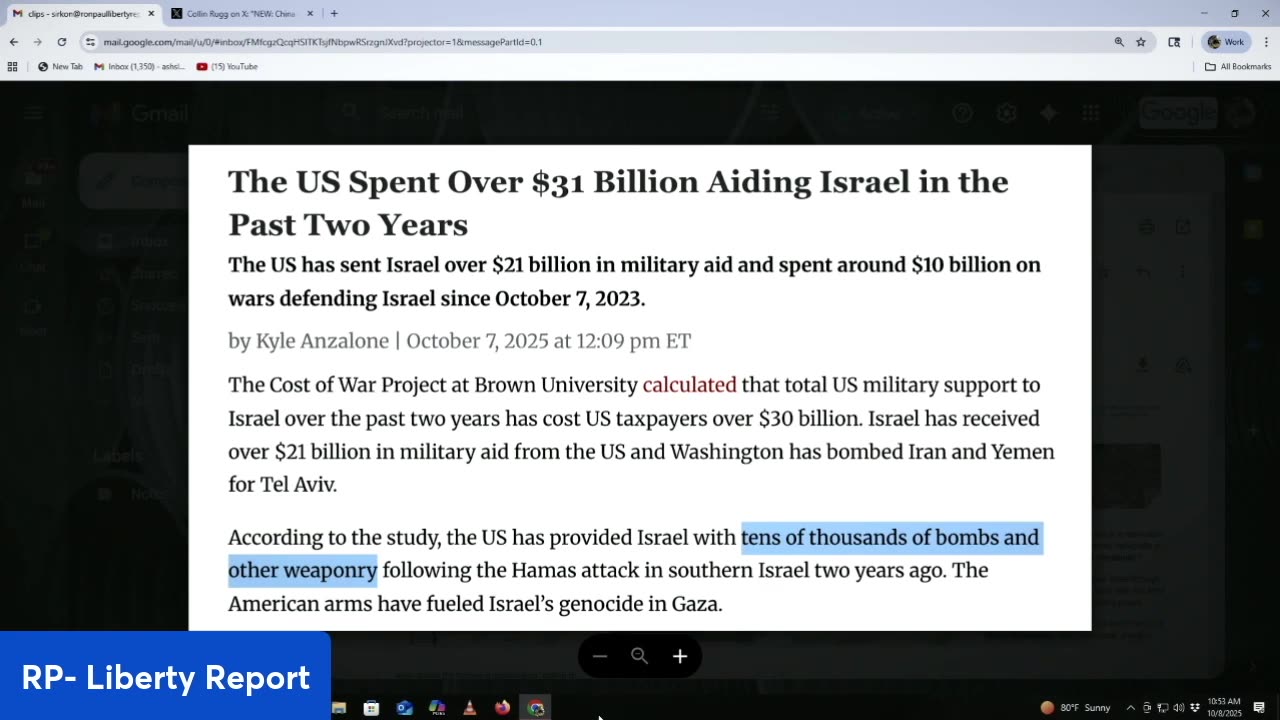 Over $31 BILLION of Our Tax Dollars To Israel In The Last 2 Years Alone